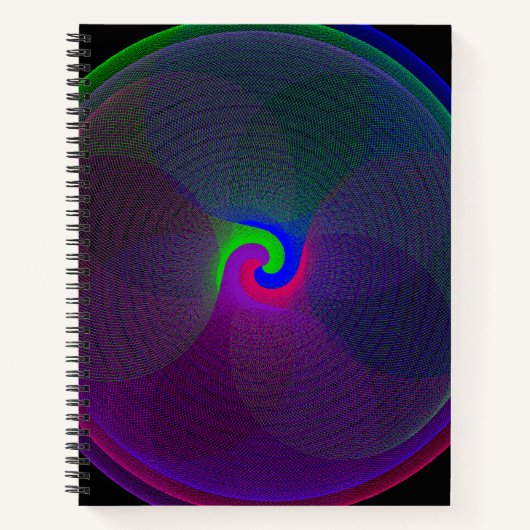 Colorful Fused Center Geometric Spiral Notebook Notitieboek (Voorkant)