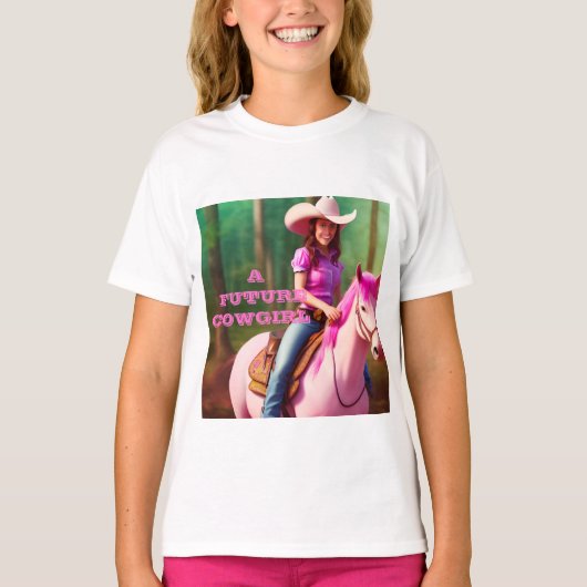 Colorful Future Cowgirl Kind T-Shirt (Voorkant)