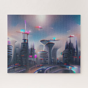 Colorful Futuristic City   Uitdagend hard Legpuzzel
