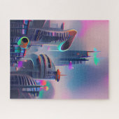 Colorful Futuristic City | Uitdagend hard Legpuzzel (Horizontaal)