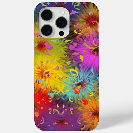 Colorful Fuzzy Splat en Confetti Case-Mate iPhone Case (Achterkant)