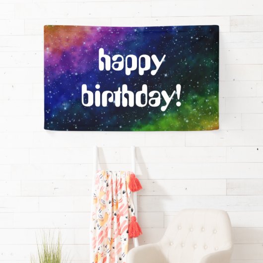 Colorful Galaxy Birthday Party Banner (Insitu)