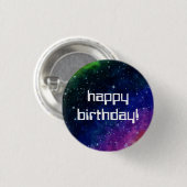 Colorful Galaxy Birthday Party Button (Voorkant /achterkant)