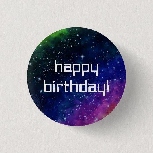 Colorful Galaxy Birthday Party Button (Voorkant)