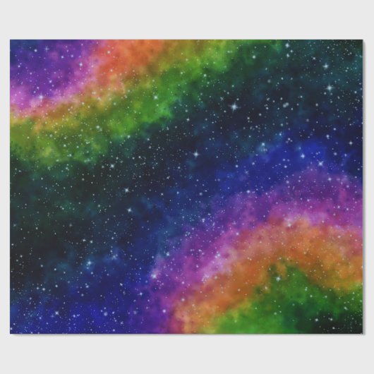 Colorful Galaxy Birthday Party Cadeaupapier (Vlak)