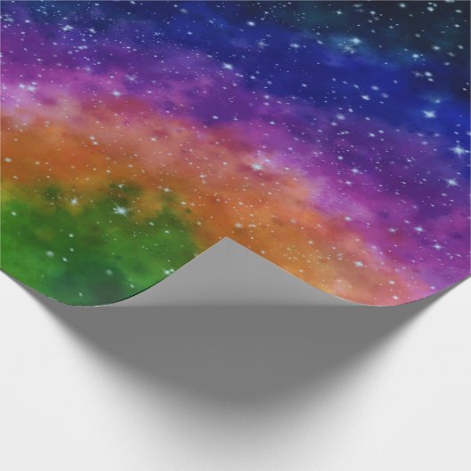 Colorful Galaxy Birthday Party Cadeaupapier (Hoek)