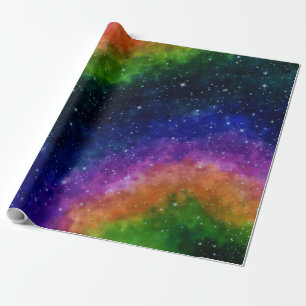 Colorful Galaxy Birthday Party Cadeaupapier
