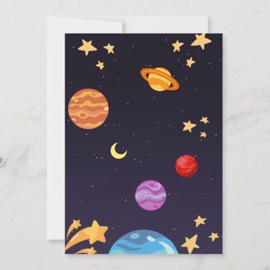 Colorful Galaxy Birthday Party Kaart (Achterkant)