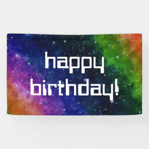 Colorful Galaxy Birthday Party Spandoek