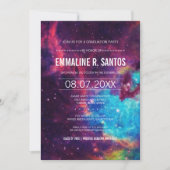Colorful Galaxy Graduation Party Invite Kaart (Voorkant)