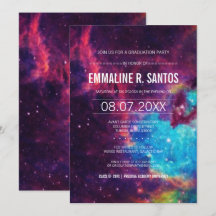 Colorful Galaxy Graduation Party Invite