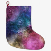 Colorful Galaxy Pattern Grote Kerstsok (Voorkant)