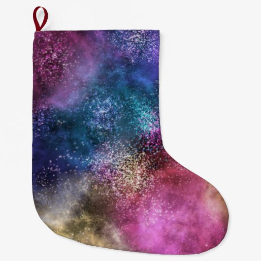 Colorful Galaxy Pattern Grote Kerstsok (Voorkant)