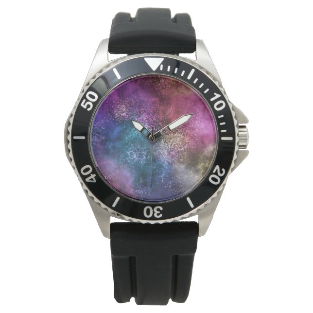 Colorful Galaxy Pattern Horloge (Voorkant)