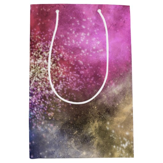 Colorful Galaxy Pattern Medium Cadeauzakje (Voorkant)