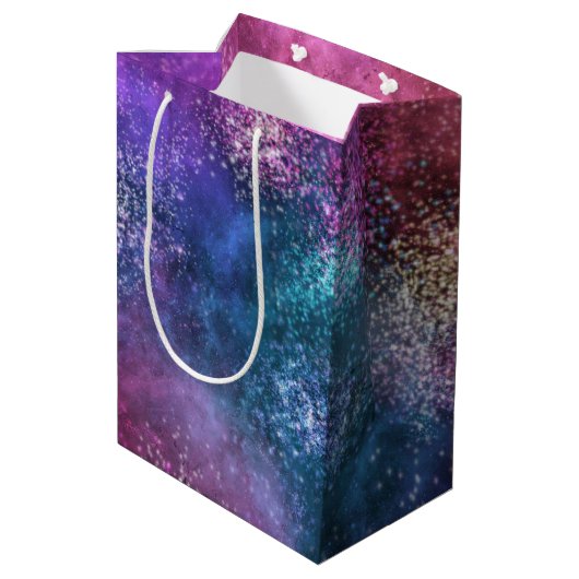 Colorful Galaxy Pattern Medium Cadeauzakje (Achterkant Gekanteld)