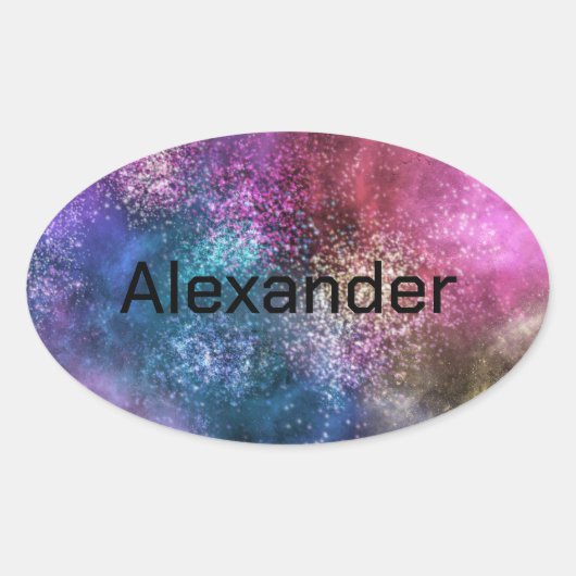 Colorful Galaxy Pattern Ovale Sticker (Voorkant)