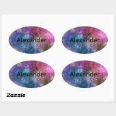 Colorful Galaxy Pattern Ovale Sticker (Vel)