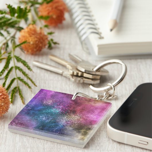Colorful Galaxy Pattern Sleutelhanger (Voorkant Rechts)