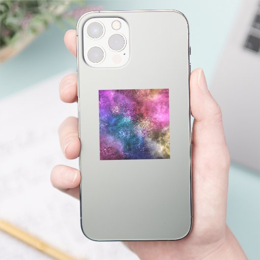 Colorful Galaxy Pattern Sticker (Telefoon)