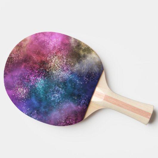 Colorful Galaxy Pattern Tafeltennisbatje (Zijkant)