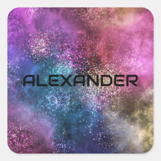 Colorful Galaxy Pattern Vierkante Sticker (Voorkant)