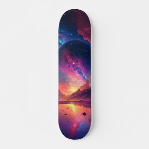 Colorful Galaxy Planet over het Alien Lake Persoonlijk Skateboard