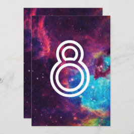 Colorful Galaxy Wedding Table Numbers Kaart