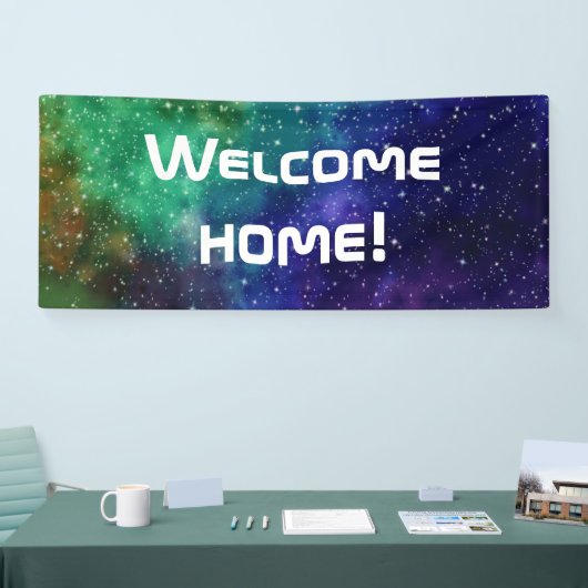 Colorful Galaxy "Welcome Home" banner (Beurs)