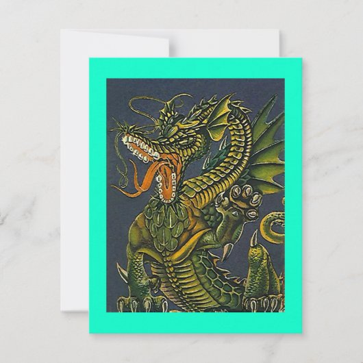 COLORFUL GAMING-STYLE DRAGON ~ PARTY INVITATION KAART (Voorkant)