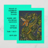 COLORFUL GAMING-STYLE DRAGON ~ PARTY INVITATION KAART (Voorkant / Achterkant)