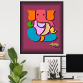 Colorful Ganesha Poster (Thuiskantoor)