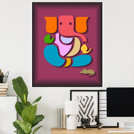 Colorful Ganesha Poster (Thuiskantoor)