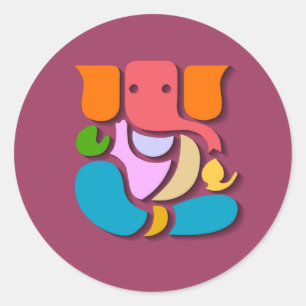 Colorful Ganesha Ronde Sticker