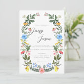 Colorful Garden Arch with Wildflower wedding Kaart (Staand voorkant)