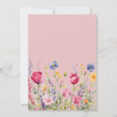 Colorful Garden Boho Wildflower On Pink Kaart (Achterkant)