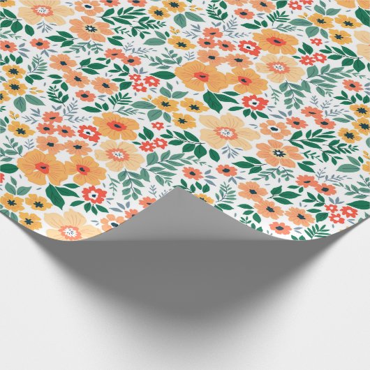 Colorful Garden Bouquet Pattern Cadeaupapier (Hoek)