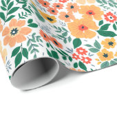 Colorful Garden Bouquet Pattern Cadeaupapier (Rol Hoek)