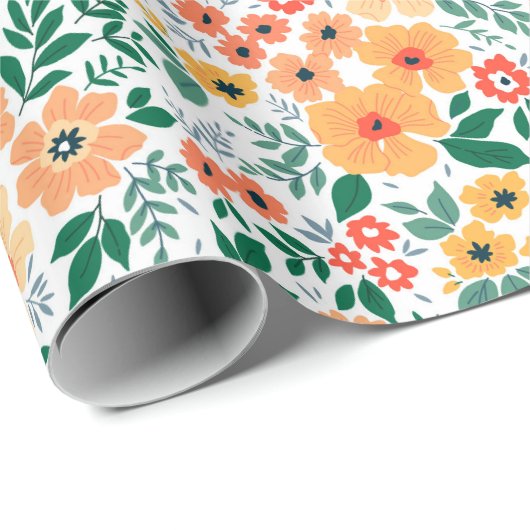 Colorful Garden Bouquet Pattern Cadeaupapier (Rol Hoek)