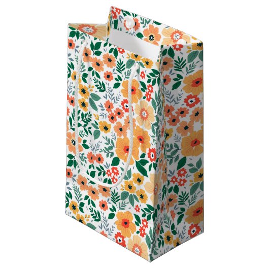 Colorful Garden Bouquet Pattern Klein Cadeauzakje (Voorkant Gekanteld)