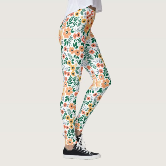 Colorful Garden Bouquet Pattern Leggings (Rechts)