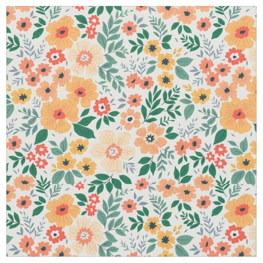 Colorful Garden Bouquet Pattern Stof (Close Up)