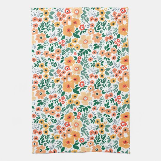 Colorful Garden Bouquet Pattern Theedoek (Verticaal)