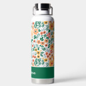 Colorful Garden Bouquet Pattern Waterfles (Achterkant)