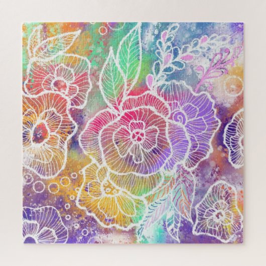 Colorful Garden Flowers Art Puzzle Legpuzzel (Verticaal)