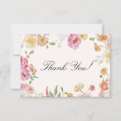 Colorful Garden Flowers Bridal Shower  Bedankkaart (Voorkant)