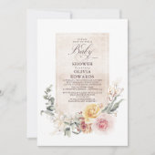 Colorful Garden Flowers Elegant Boho Baby shower Kaart (Voorkant)