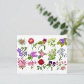 Colorful Garden Flowers Pocket Calendar Briefkaart (Staand voorkant)