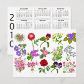 Colorful Garden Flowers Pocket Calendar Briefkaart (Voorkant / Achterkant)