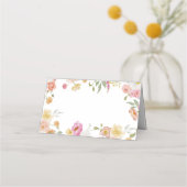 Colorful Garden Flowers Wedding  Plaatskaartje (Voorkant)